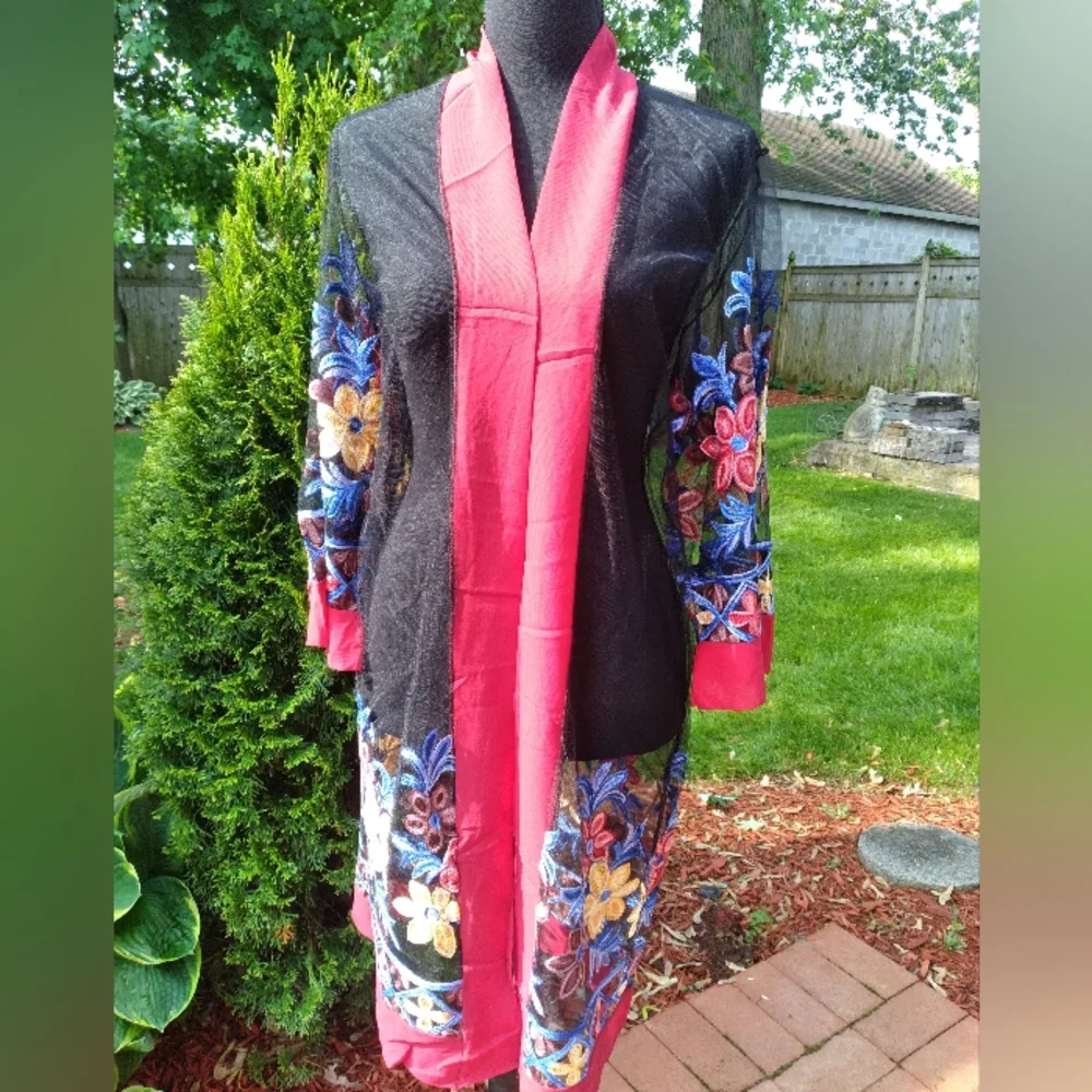 So Sheer Red Open Front Leisure Robe STUNNING π - Picture 1 of 10